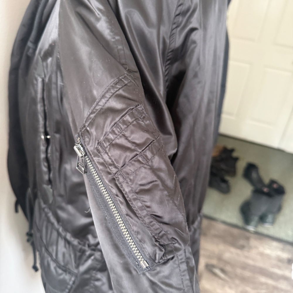 RALPH LAUREN Down Fill Black Parka Fur Lined Hood M - Picture 5 of 7